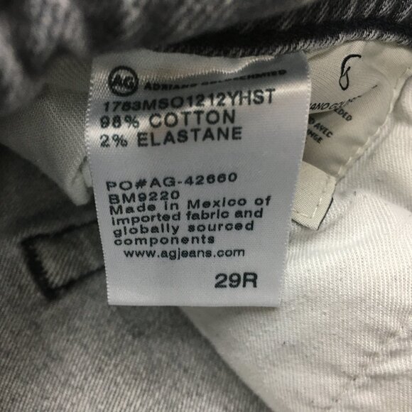 AG ADRIANO GOLDSCHMIED Gray THE TELLIS Modern Slim 5 Pocket Logo Hardware Jeans - Picture 4 of 16